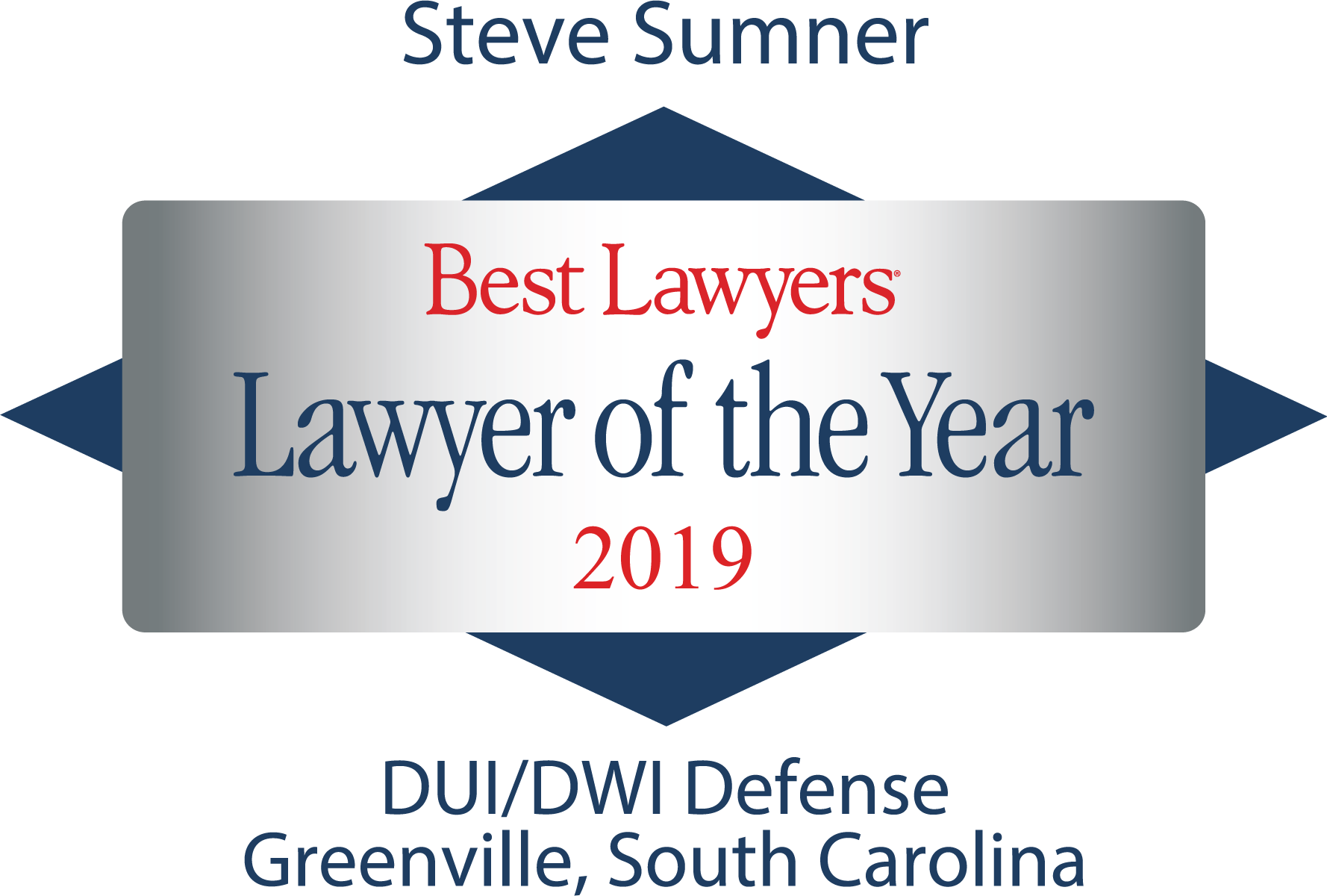Upstate SC Best Lawyers Lawyer of the Year 2019, DUI/DWI Defense Greenville, SC | Relentless DUI Attorney in Greenville, SC | Steve W. Sumner, Attorney at Law